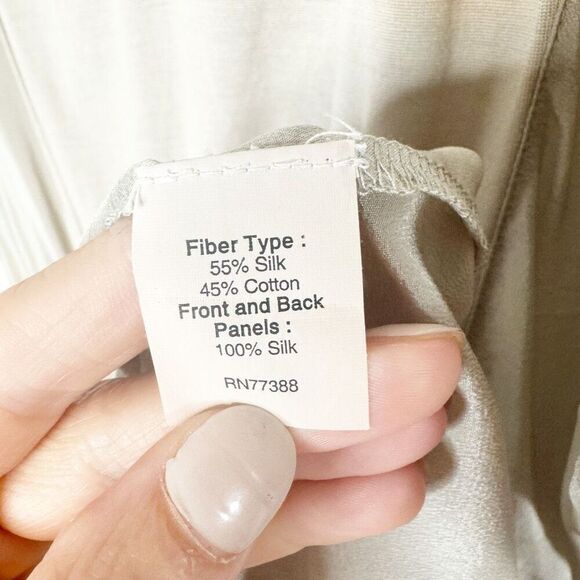 J. Crew Women’s Hideaway Gray Dress Silk Panel Short Sleeve Scoopneck Size Small - Picture 9 of 9